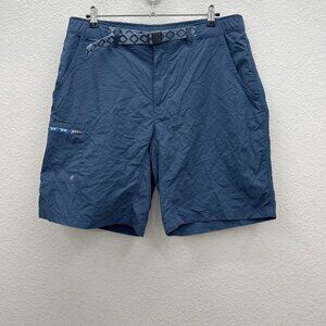 Columbia Christopher Pointe Blue Omni Shade Nylon Belted Hiking Short Mens 38x10